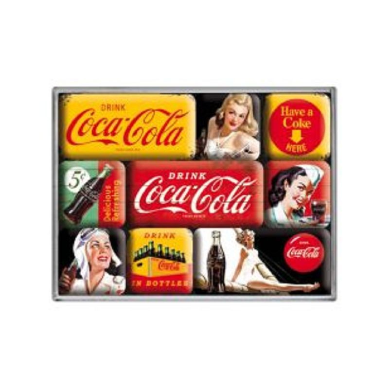 Coca Cola in Bottles Magnetset 9-teilig
