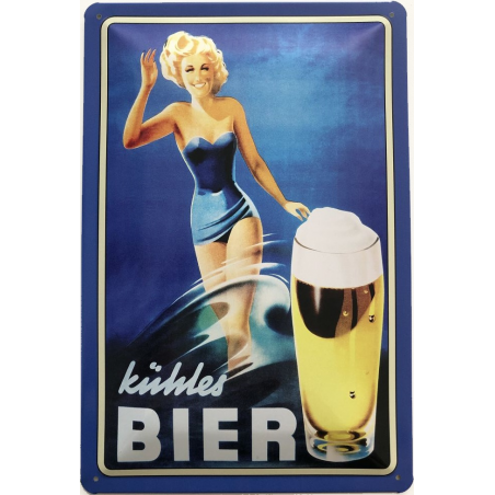 Kühles Bier - Blechschild 30 x 20 cm