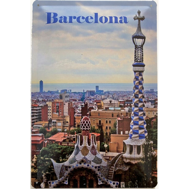 Barcelona Stadt - Spanien - Blechschild 30 x 20 cm