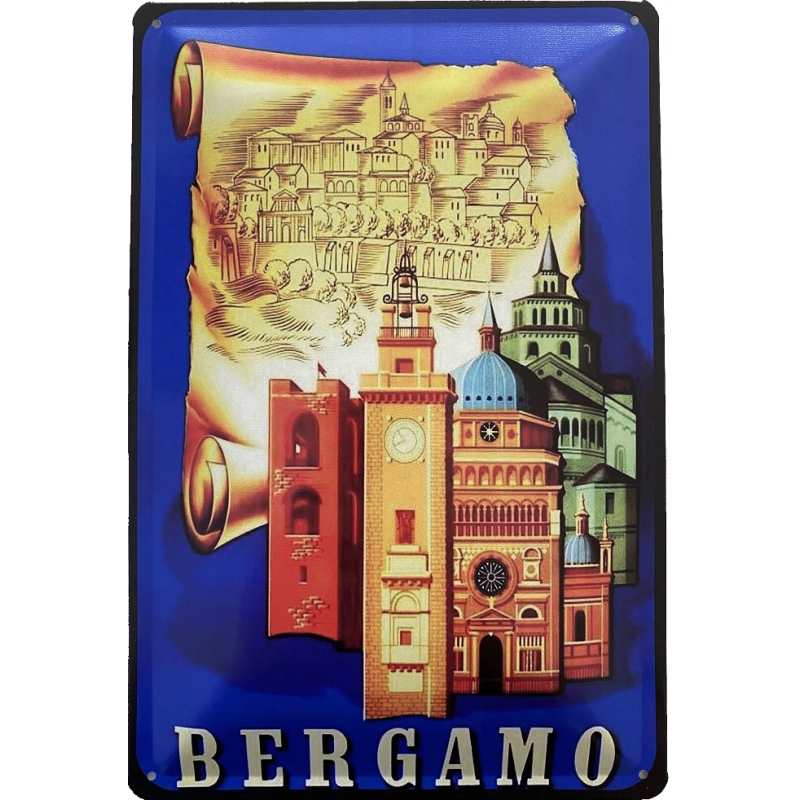 Bergamo - Italien - Blechschild 30 x 20 cm