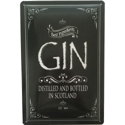 Gin - Distilled and Bottled in Scotland 1894 - Blechschild 30 x 20 cm