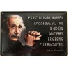 Einstein Spruch: Es ist dumm, immer dasselbe zu tun und ein anderes Ergebnis zu erwarten - Blechschild 30 x 20 cm
