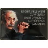Einstein Spruch: Es gibt viele Wege zum Glück, einer davon ist, aufhören zu Jammern - Blechschild 30 x 20 cm