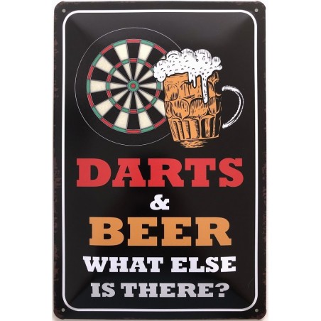 Darts & Beer - What else ist there ? - Blechschild 30 x 20 cm