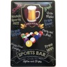 Sports Bar - Poolbillard - Free House - Relax and Enjoy - Blechschild 30 x 20 cm