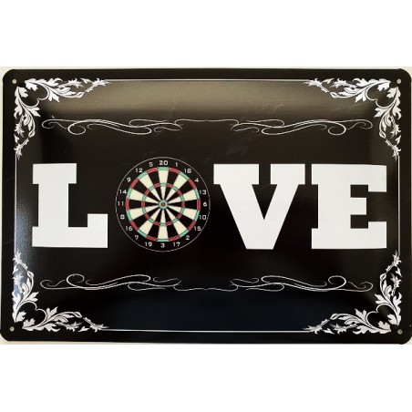 Darts Love - Blechschild 30 x 20 cm
