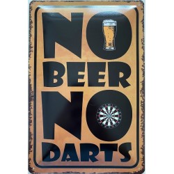 No Beer No Darts - Blechschild 30 x 20 cm