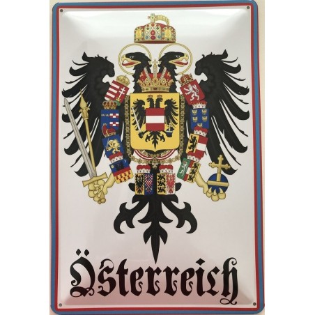 Österreich Doppelkopf Adler Wappen - Blechschild 30 x 20 cm