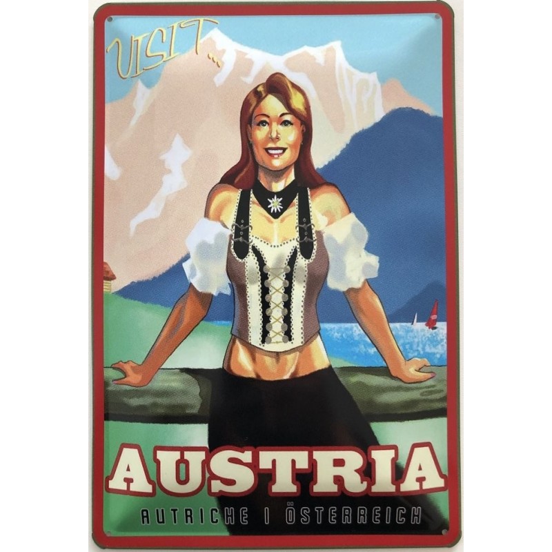 Visit Austria - Autriche I Österreich - Blechschild 30 x 20 cm