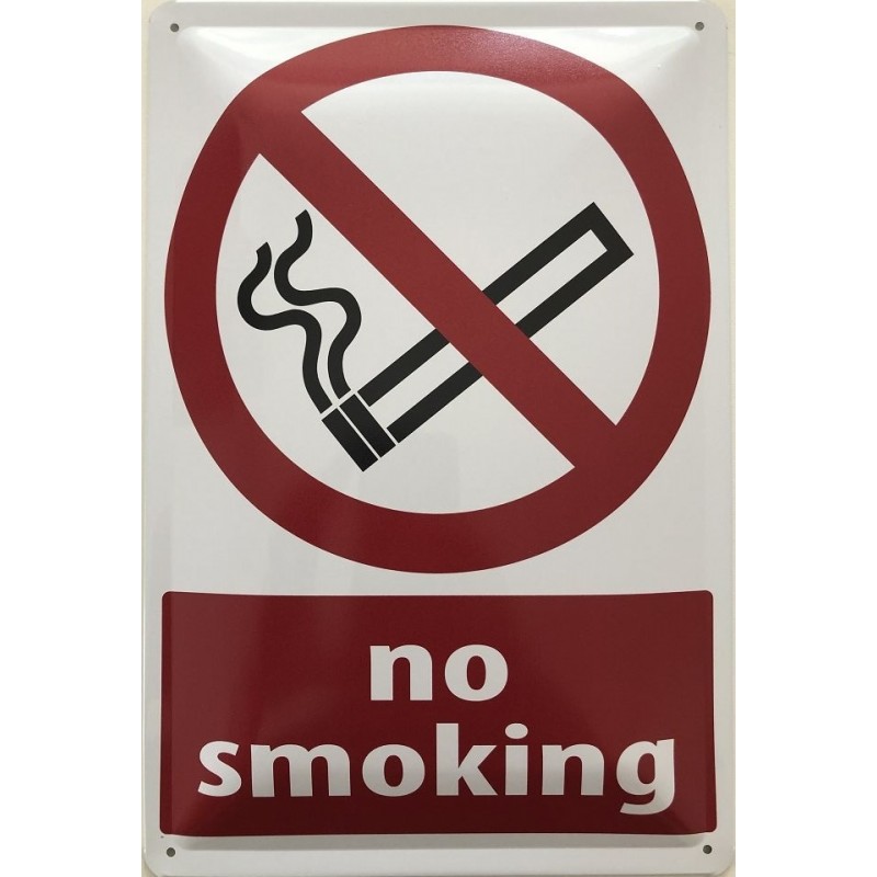 Warnschild: No Smoking - Blechschild 30 x 20 cm