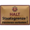 Warnschild: HALT DDR Staatsgrenze - Passieren verboten - Blechschild 30 x 20 cm