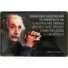 Einstein Spruch: Wenn ein chaotischer Schreibtisch ein chaotisches Denken spiegelt, was spiegelt dann - Blechschild 30 x 20 cm