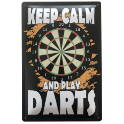 Keep Calm and play Darts - Blechschild 30 x 20 cm