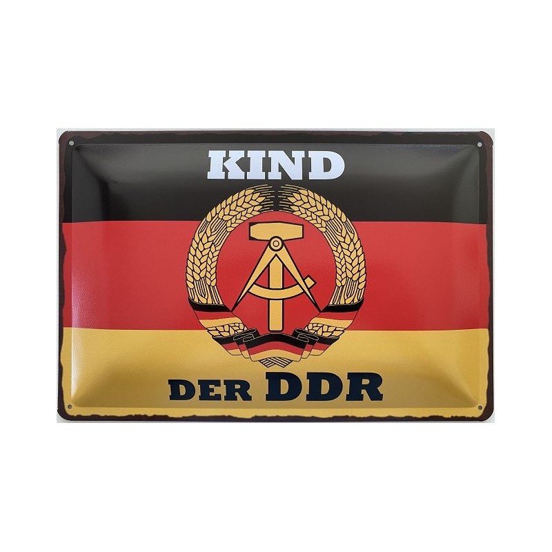 Kind der DDR Wappen - Blechschild 30 x 20 cm