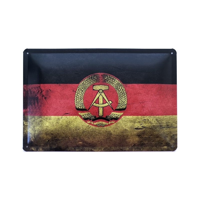 DDR National Flagge - Blechschild 30 x 20 cm