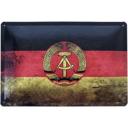 DDR National Flagge - Blechschild 30 x 20 cm