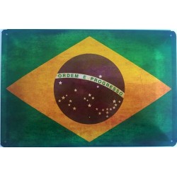 Brasilien National Flagge - Blechschild 30 x 20 cm