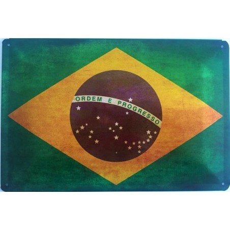 Brasilien National Flagge - Blechschild 30 x 20 cm