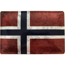Norwegen National Flagge - Blechschild 30 x 20 cm