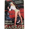 Grease Monkey Garage - Pin Up Girl in der Werkstatt - Blechschild 30 x 20 cm