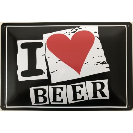 I Love Beer - Blechschild 30 x 20 cm