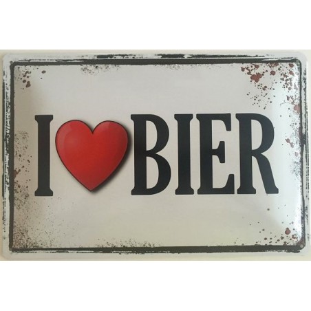 I Love Bier - Blechschild 30 x 20 cm