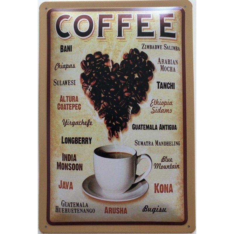 Coffee - Blechschild 30 x 20 cm