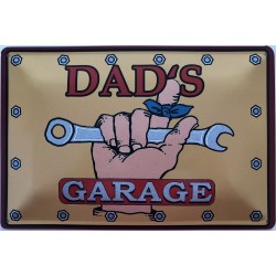 Dad`s Garage gelb - Blechschild 30 x 20 cm