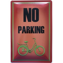 Warnschild Fahrrad - Bike No Parking - Blechschild 30 x 20 cm