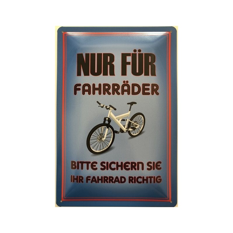 Bicycle Pakring Only - Please secure your Bike properly - Blechschild 30 x 20 cm