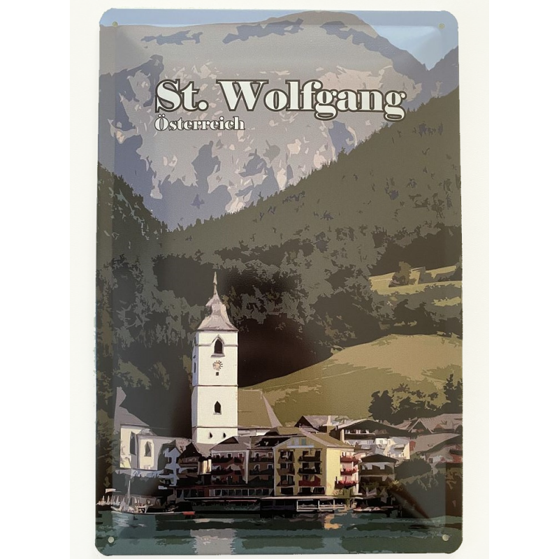 St. Wolfgang Austria - Blechschild 30 x 20 cm