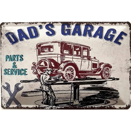 Dad`s Garage Parts & Service - Blechschild 30 x 20 cm