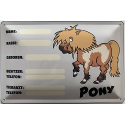 Pferdestall Schild: Pony -...