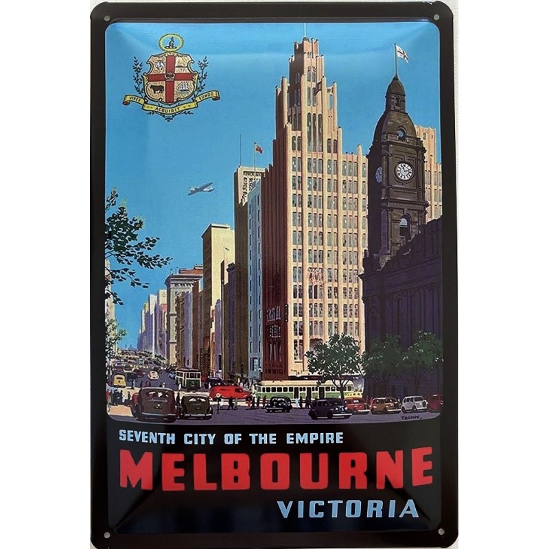 Seventh City of the empire Melbourne Victoria Australien - Blechschild 30 x 20 cm