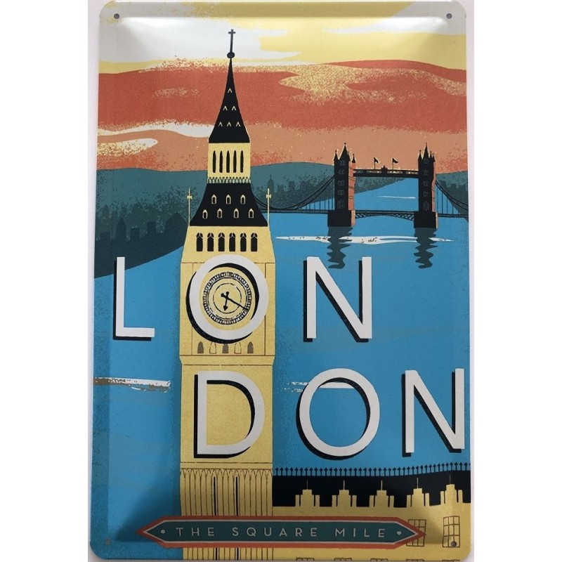 London England - The Square Mile - Blechschild 30 x 20 cm