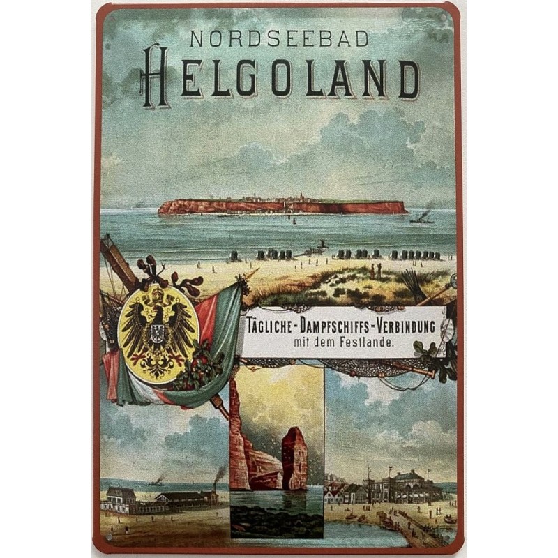 Blechschild 30 x 20 cm Nordseebad Helgoland