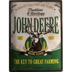 John Deere - The Key to Great Farming - Blechschild 40 x 30 cm