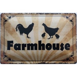 Farmhouse - Hühner - Blechschild 30 x 20 cm