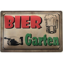 BAUER BLECHSCHILD 20 x 30 mit PRÄGUNG Wer Bier trinkt hilft der Landwirtschaft 