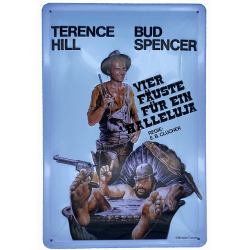 Bud Spencer & Terence Hill - Vier Fäuste für ein Halleluja - Blechschild 30 x 20 cm
