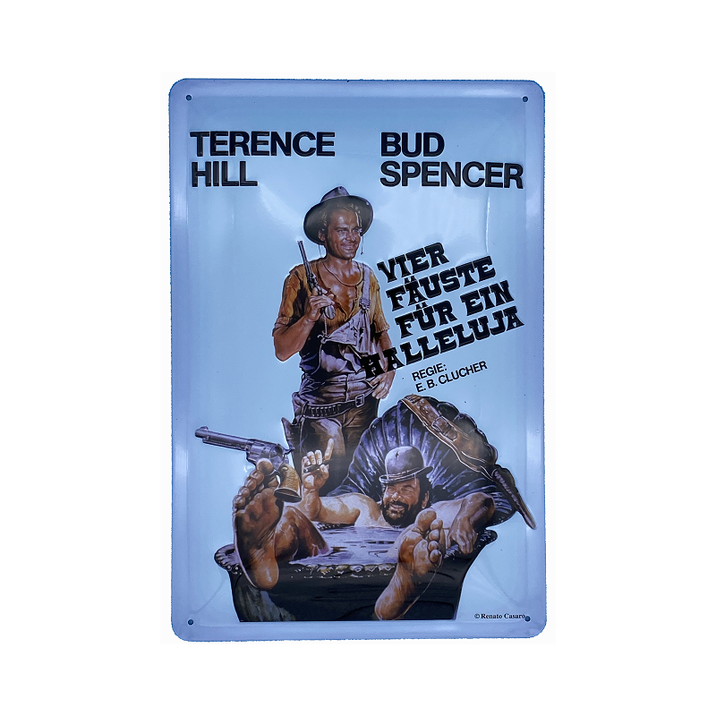 Bud Spencer & Terence Hill - Vier Fäuste für ein Halleluja - Blechschild 30 x 20 cm