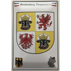Deutschland Mecklenburg Vorpommern Wappen - Blechschild 30 x 20 cm