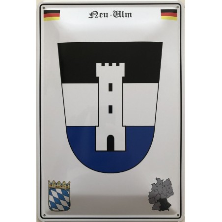 Deutschland Neu Ulm Wappen - Blechschild 30 x 20 cm