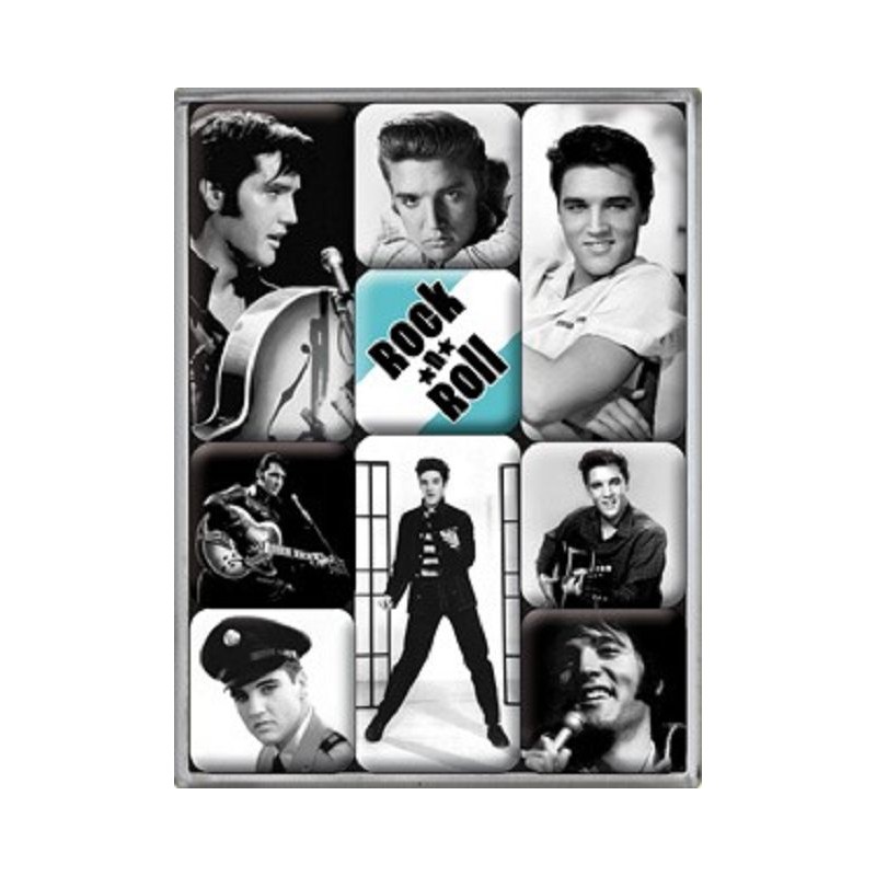 Elvis Presley King of Rock & Roll Magnetset 9-teilig