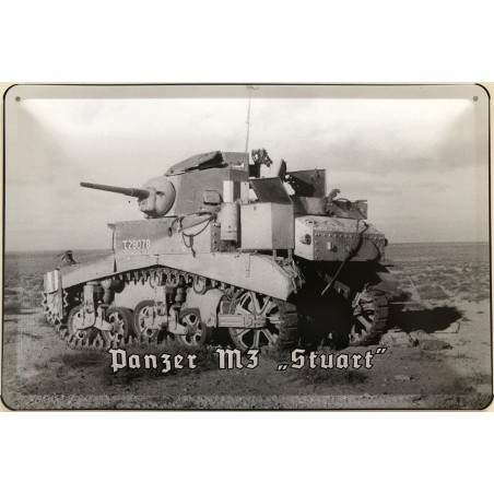 Panzer M3 Stuart - Blechschild 30 x 20 cm