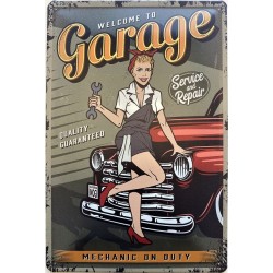 Welcome to Garage - Sevice and Repair quality guaranteed - Mechanic on Duty - Blechschild 30 x 20 cm