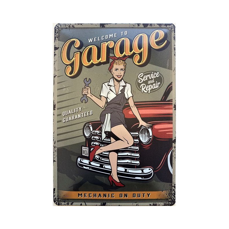 Welcome to Garage - Sevice and Repair quality guaranteed - Mechanic on Duty - Blechschild 30 x 20 cm