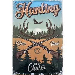 Hunting Deer Hunt - Real Chaser - Blechschild 40 x 30 cm