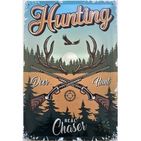 Hunting Deer Hunt - Real Chaser - Blechschild 40 x 30 cm