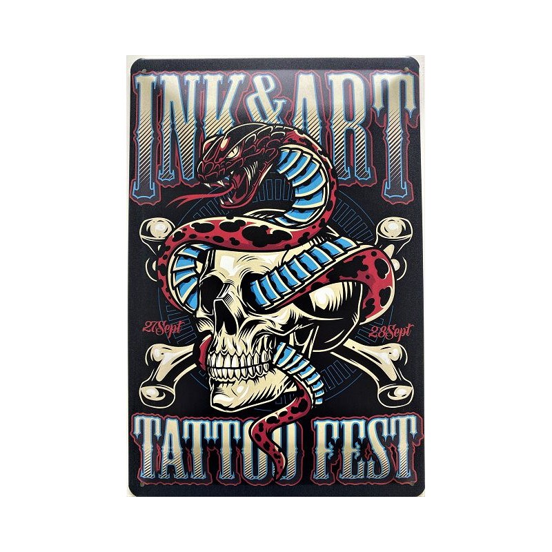 Ink & Art Tattoo Fest - Blechschild 40 x 30 cm